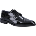 Hush Puppies Dustin Brogue Patent Chaussures Richelieu Noires En Cuir Verni Pour Hommes