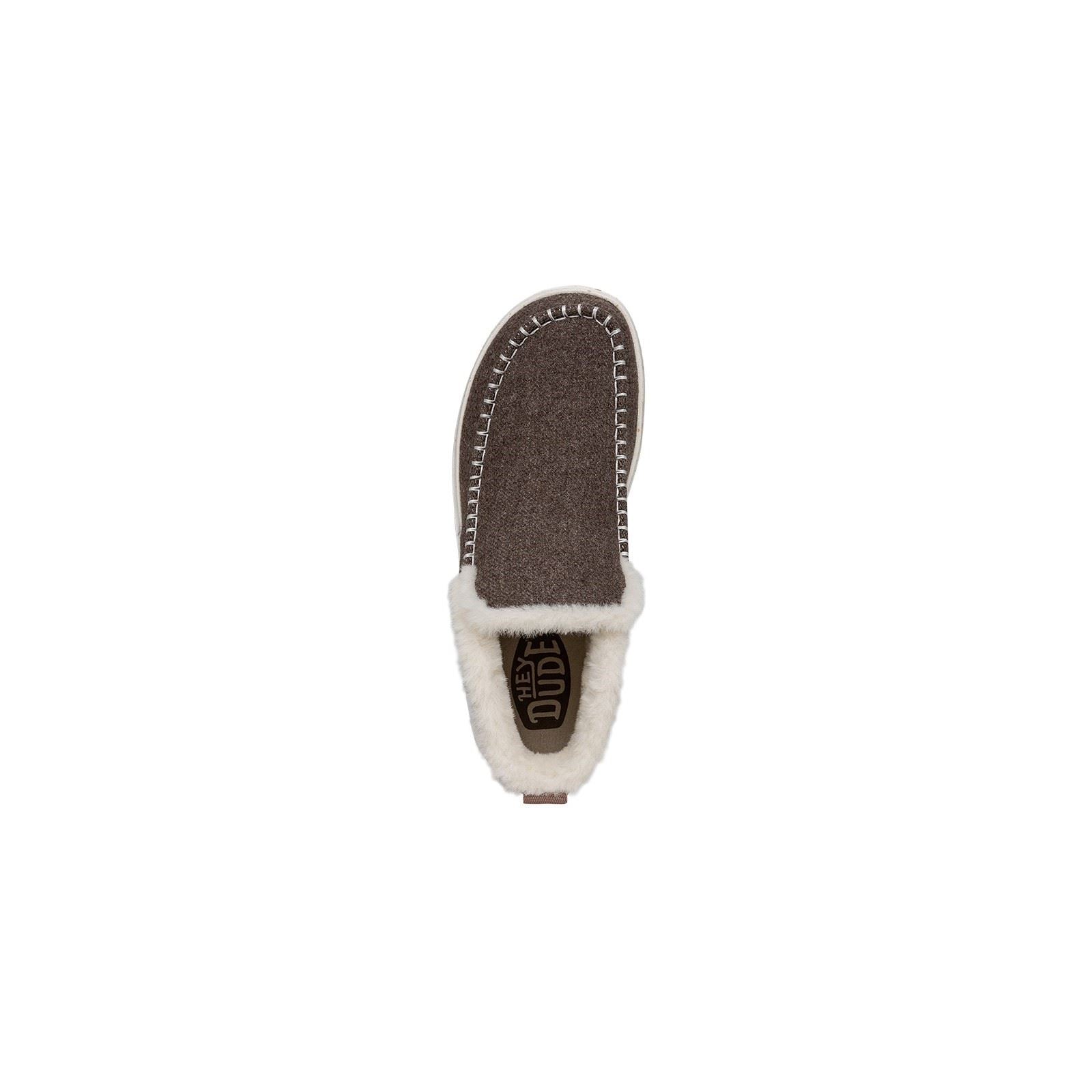 HEYDUDE Denny Wool Faux Shearling Bottes Pour Femmes En Noyer