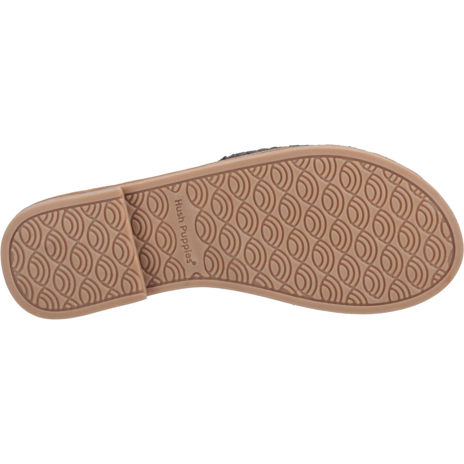 Hush Puppies Hetty Slide Sandales Noires Pour Femmes En Cuir