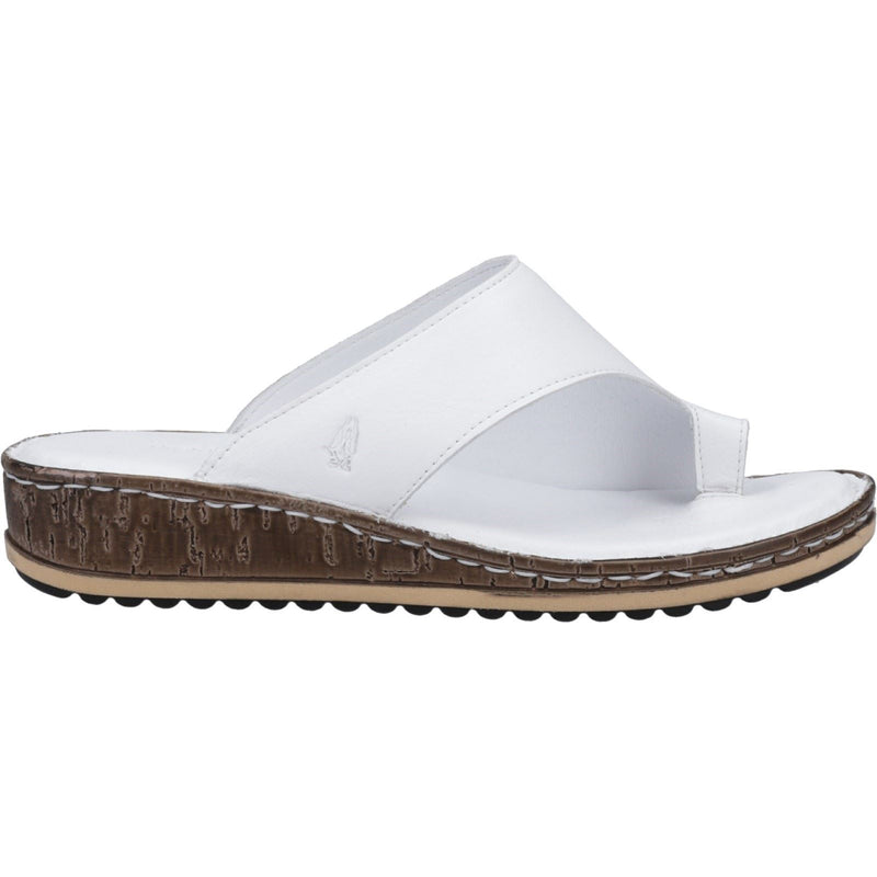 Hush Puppies Elissa Toepost Sandales Blanches Pour Femmes Suede