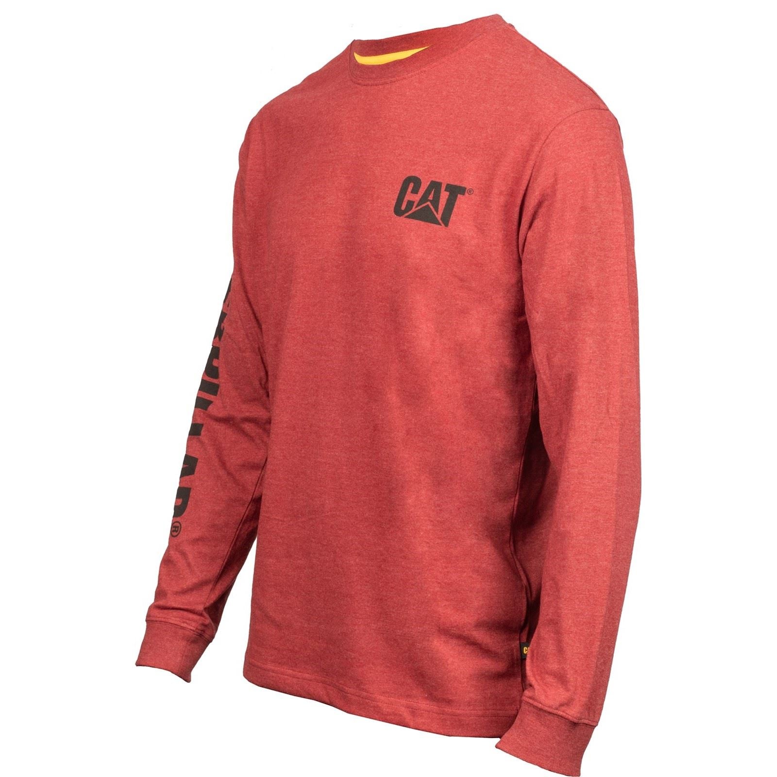 Caterpillar Trademark Banner Long Sleeve T-Shirt Vert En Coton Pour Homme