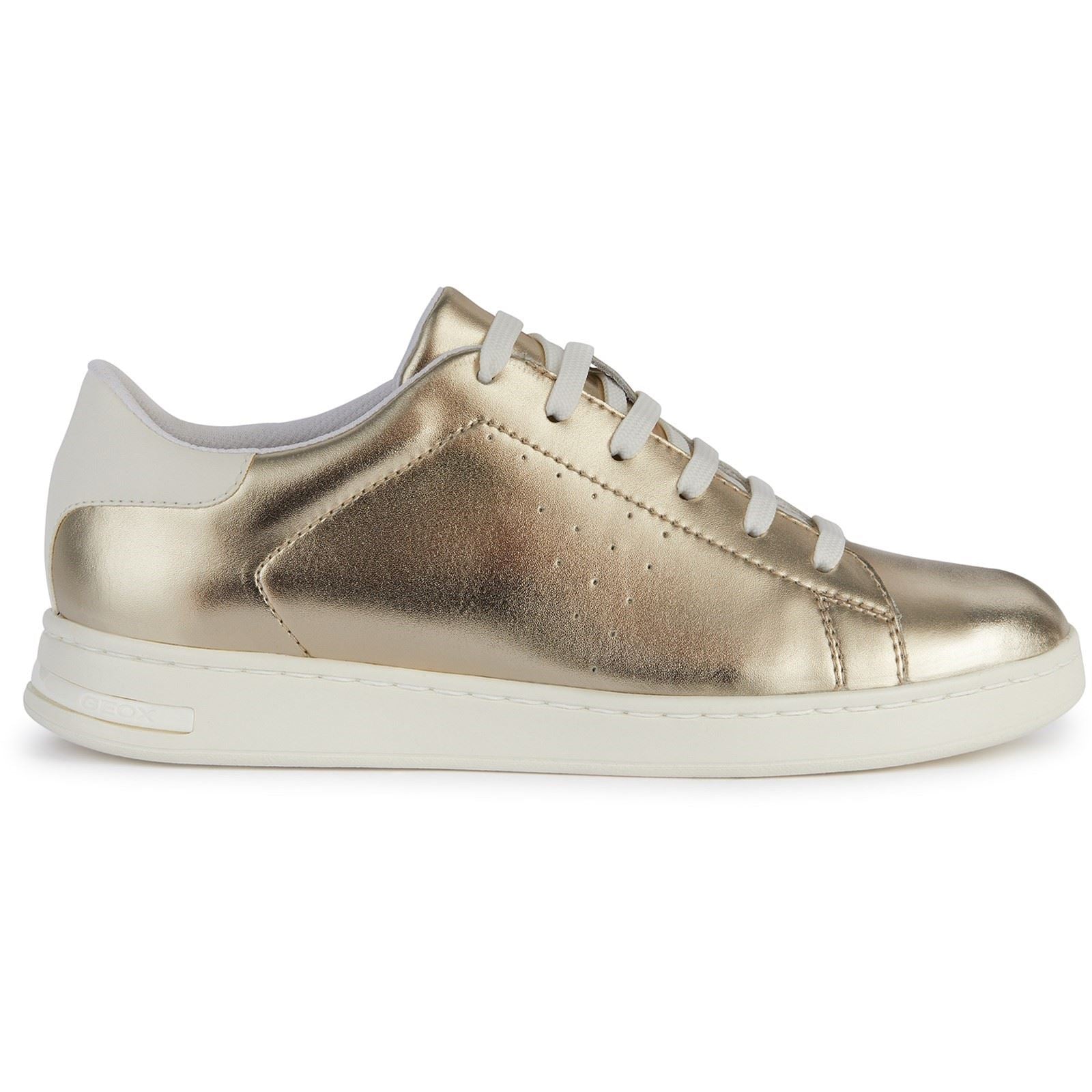 Geox D Jaysen B Baskets En Similicuir Pour Femmes Doré Clair/Blanc Optique