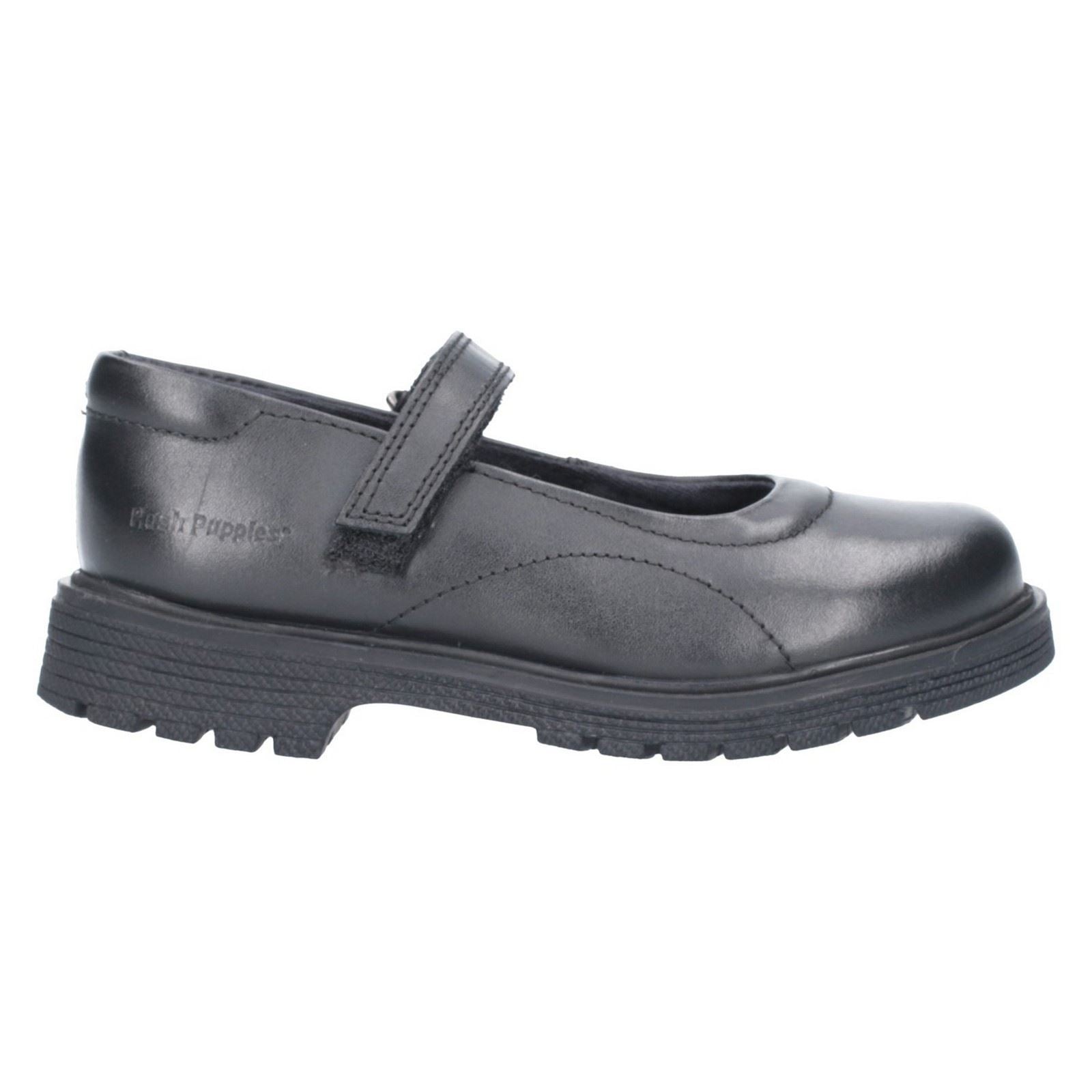 Hush Puppies Tally Junior Chaussures Noires Pour Filles En Cuir