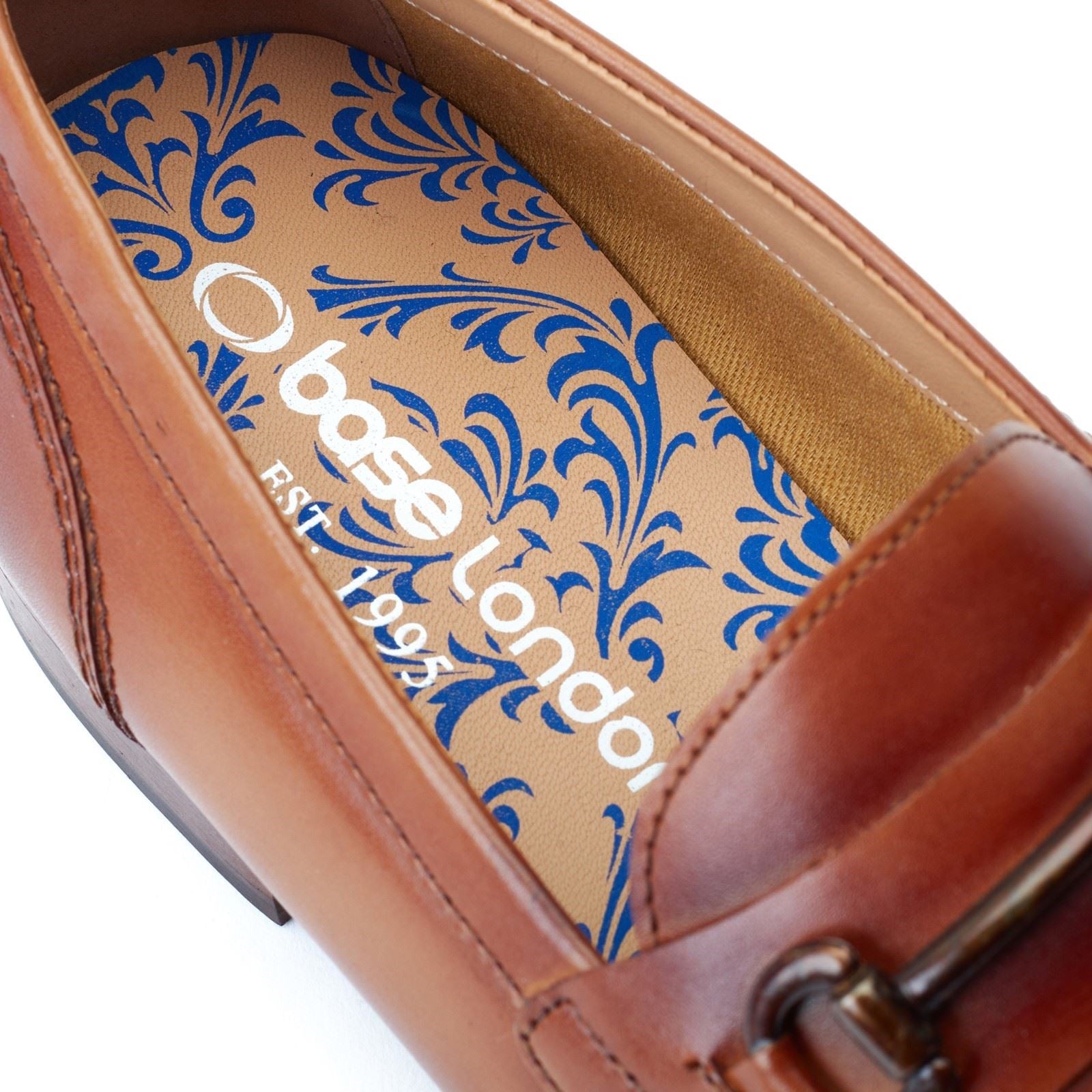 Base London Russo Chaussures À Enfiler Pour Hommes En Cuir Brûlé