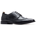 Base London Havisham Chaussures Richelieu Noires En Cuir Pour Hommes