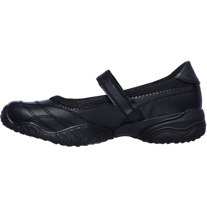 Skechers Velocity Pouty Chaussures Noires Pour Filles En Cuir