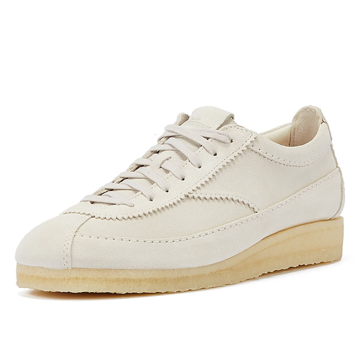 Clarks Originals Wallabee Tor Suede Chaussures Pour Homme Lacées De Couleur Crème