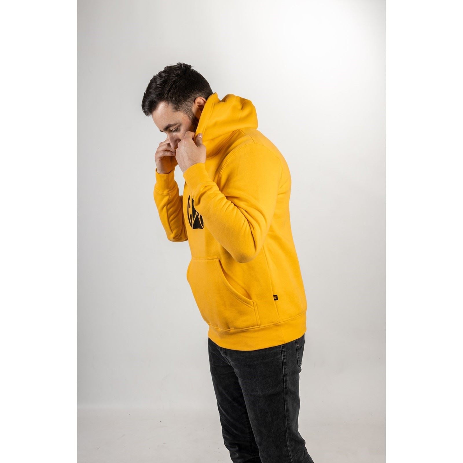 Caterpillar Trademark Sweat À Capuche Jaune En Coton Pour Homme