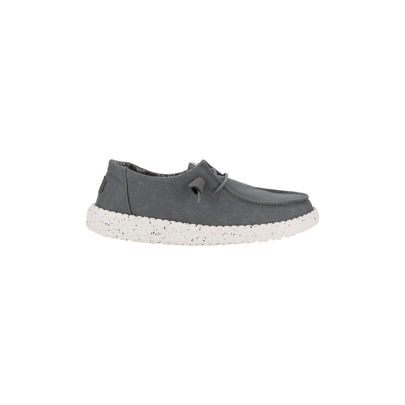 HEYDUDE Wendy Canvas Mocassins Gris Foncé Pour Femmes En 100% Coton