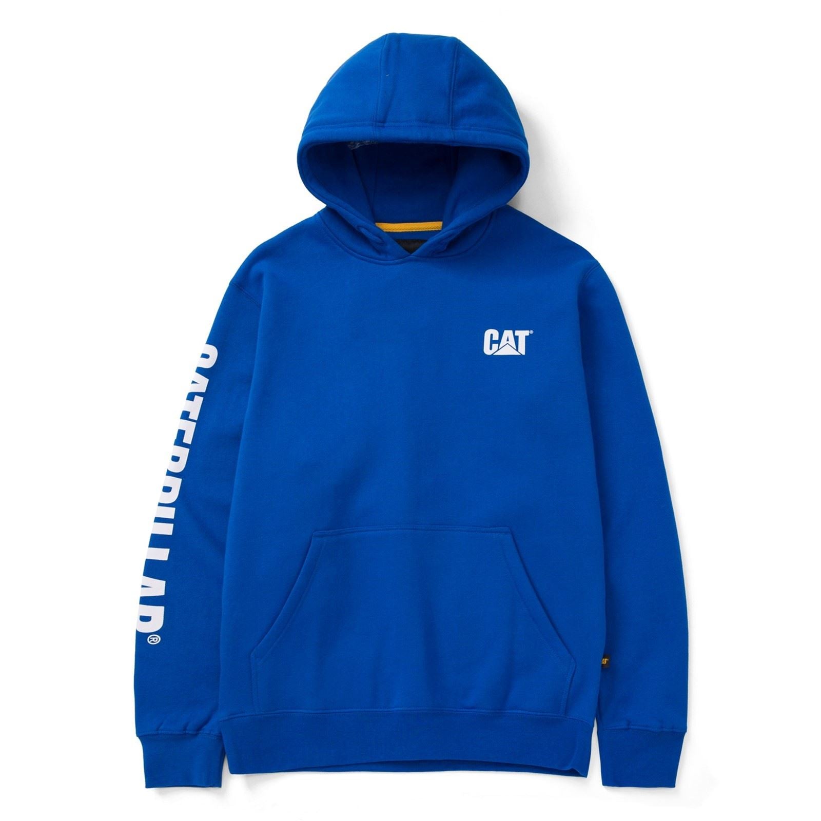 Caterpillar Trademark Banner Sweat À Capuche Bleu En Coton Pour Homme