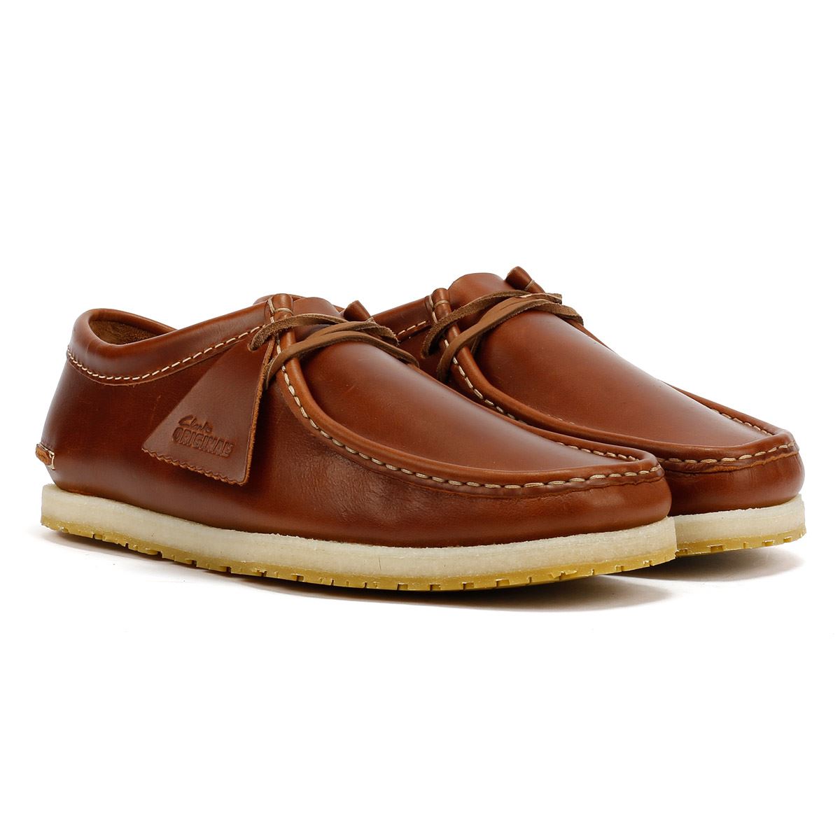 Clarks Originals Godney Lace Chaussures En Cuir Marron À Lacets Pour Homme