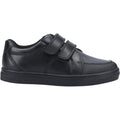 Hush Puppies Santos Junior Chaussures Noires Pour Garçons En Cuir.
