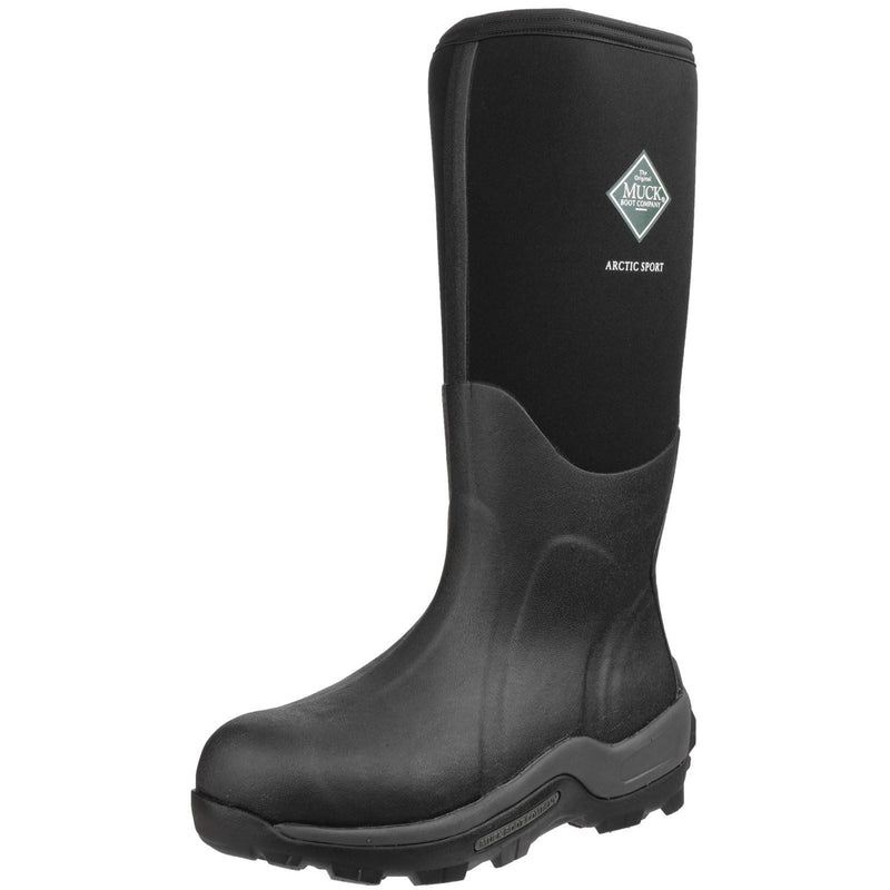 Muck Boots Arctic Sport Bottes En Caoutchouc Noires Wellington