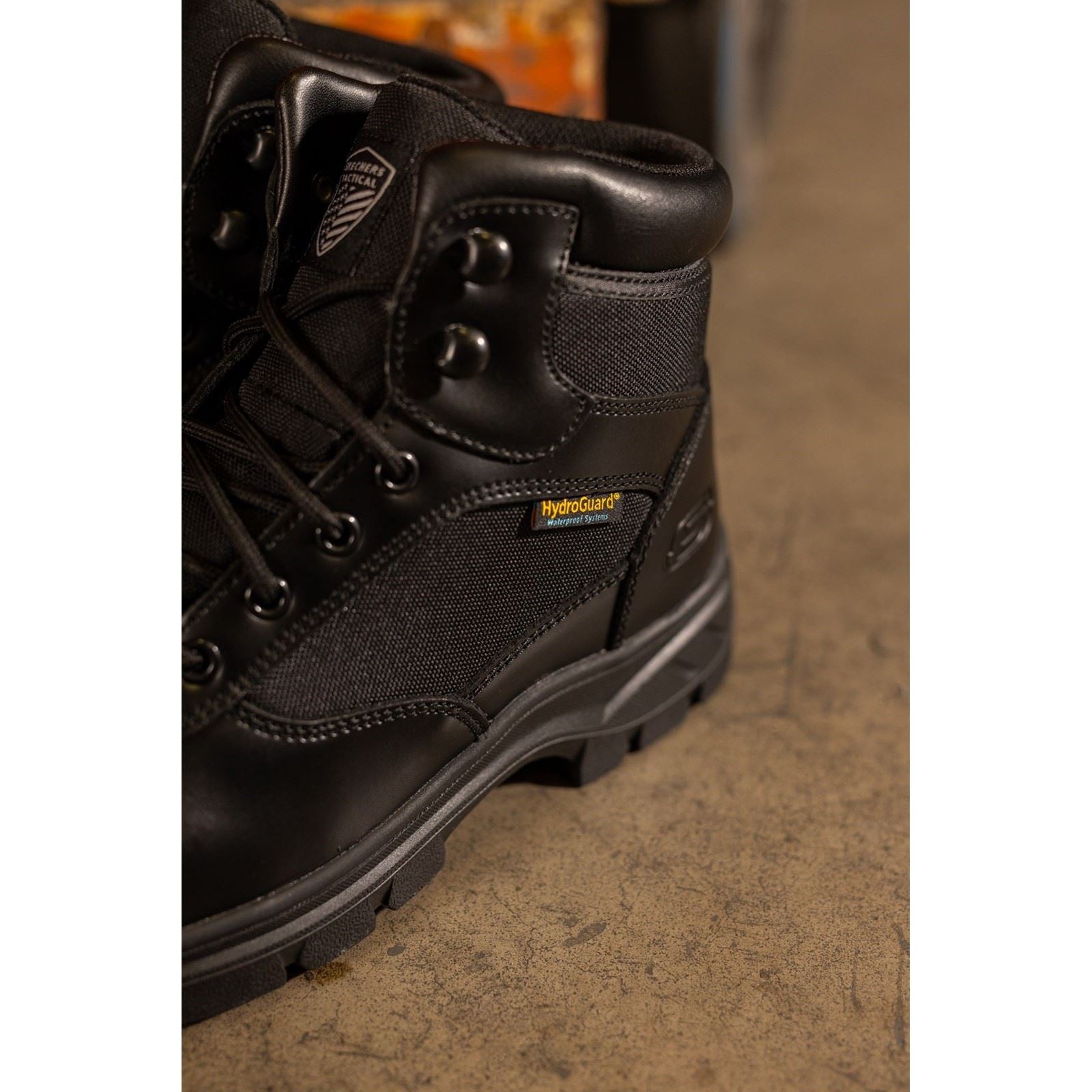 Skechers Workwear Wascana Benen WP Tactical Bottes De Sécurité En Cuir Pour Hommes Noires