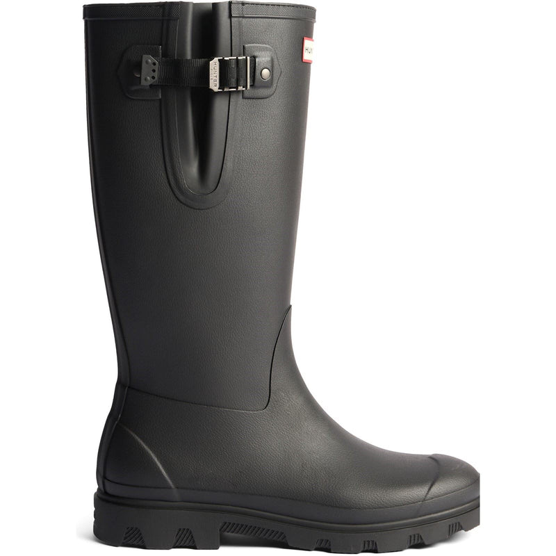 Hunter Field Downpour Adjustable Bottes De Pluie Noires En Caoutchouc Pour Hommes