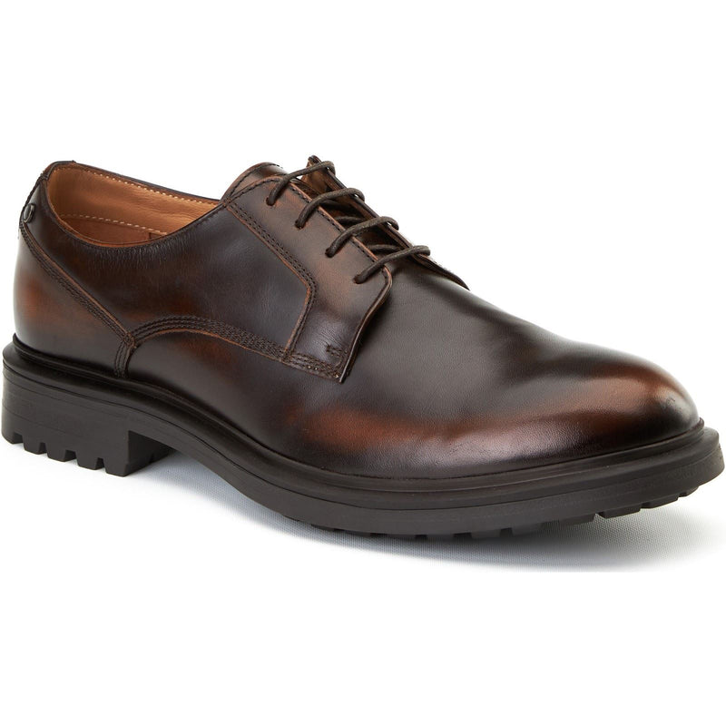 Base London Locke Chaussures En Cuir Marron À Lacets Pour Homme