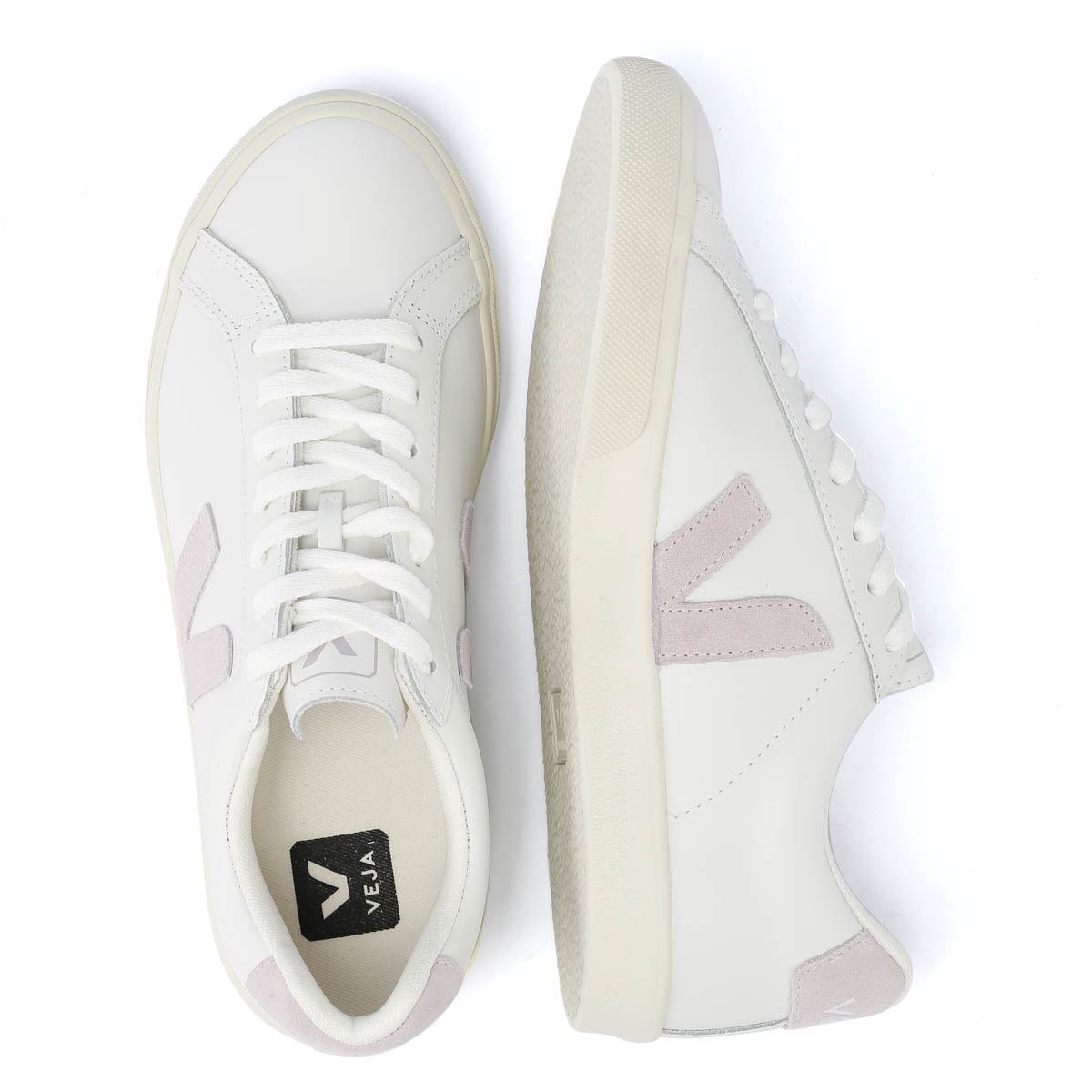 Veja Esplar Baskets Femme En Cuir Blanc/Parme