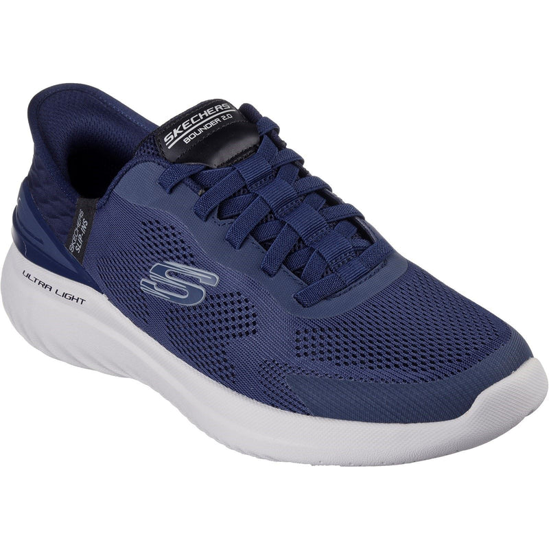 Skechers Bounder 2.0 Emerged Baskets Homme En Toile Bleu Marine