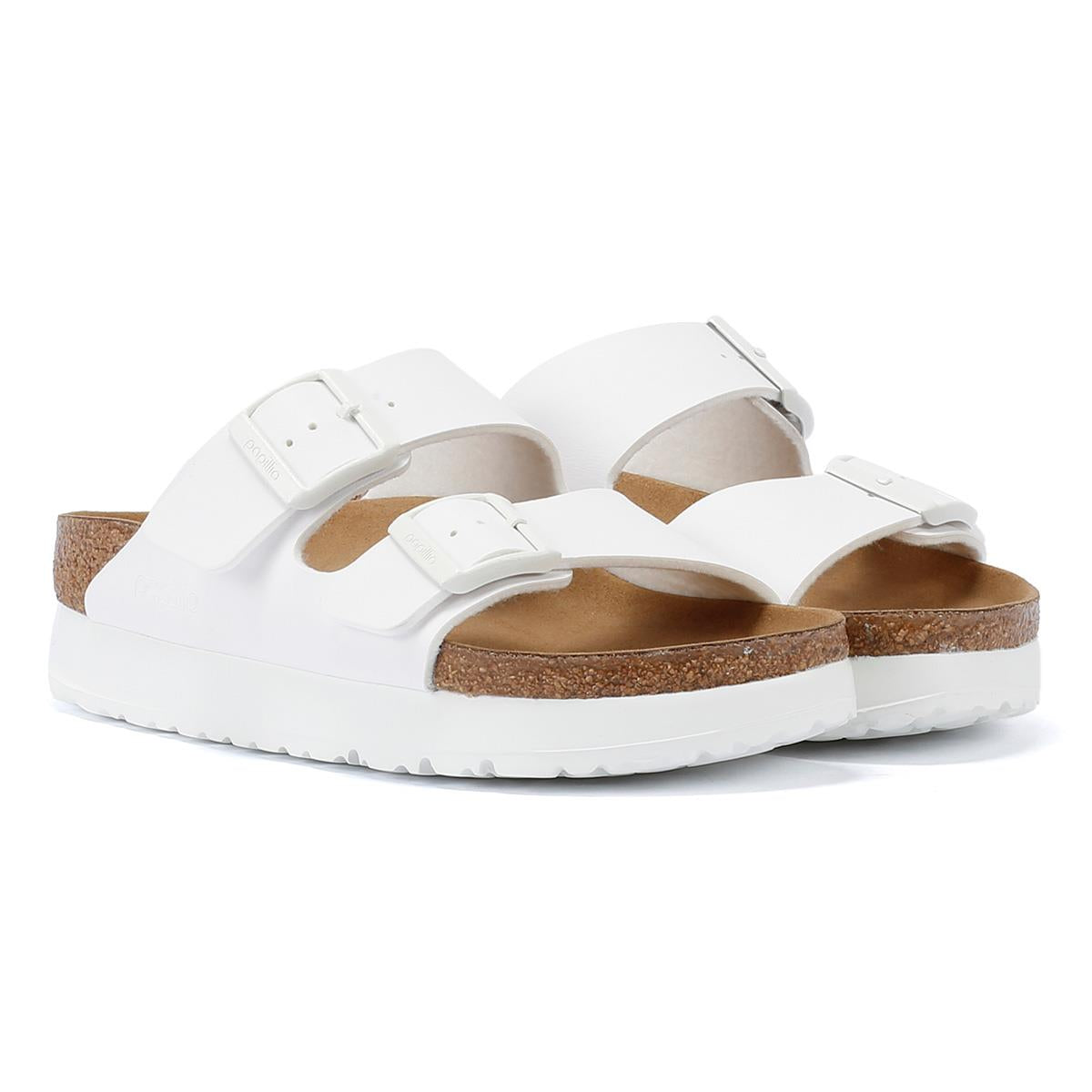 Birkenstock Arizona Flex Platform Sandales Blanches Pour Femmes