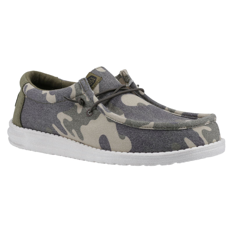 HEYDUDE Wally Washed Camo Chaussures Bateau Camouflage Pour Hommes