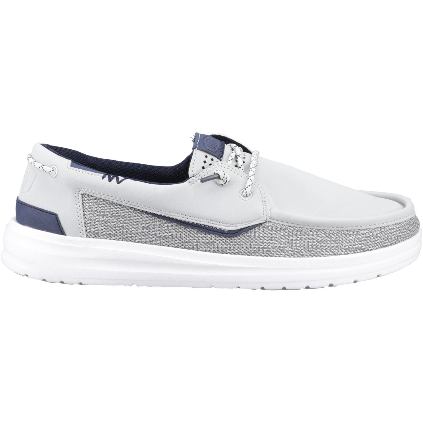 HEYDUDE Welsh Grip Classic Mesh Chaussures Bateau Pour Homme En Mélange De Coton Gris Tempête/Marine