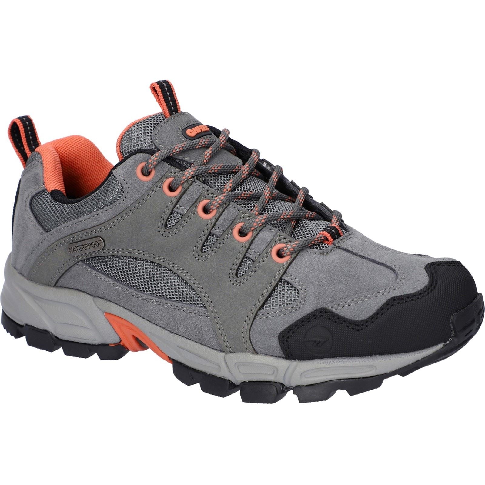 Hi-Tec Auckland Lite Bottes De Randonnée En Cuir Pour Femme En Acier/corail/gris Frais