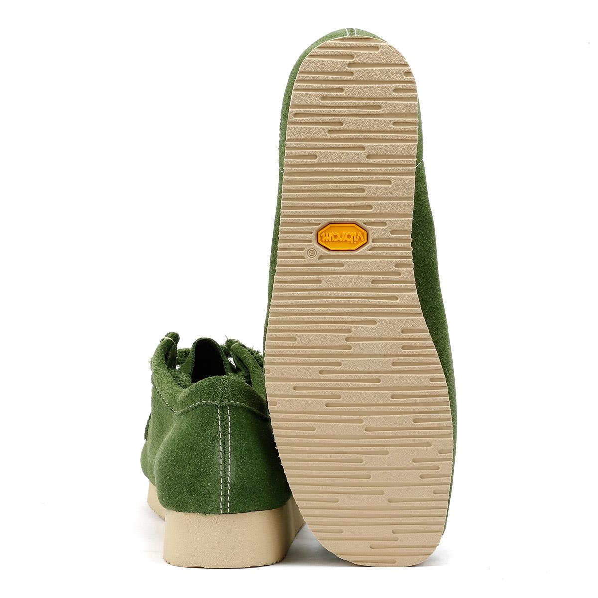 Clarks Originals Wallabee Day Chaussures À Lacets Vertes Pour Hommes En Daim