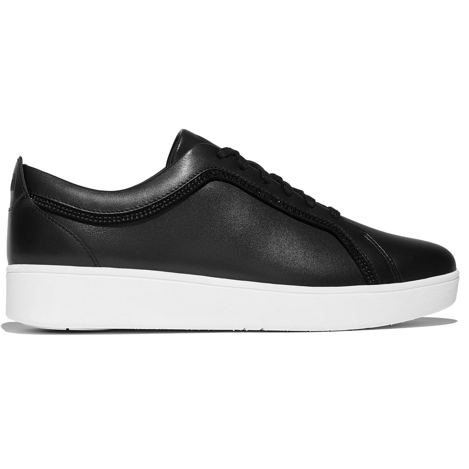 Fitflop Rally Baskets Noires En Cuir Pour Femmes