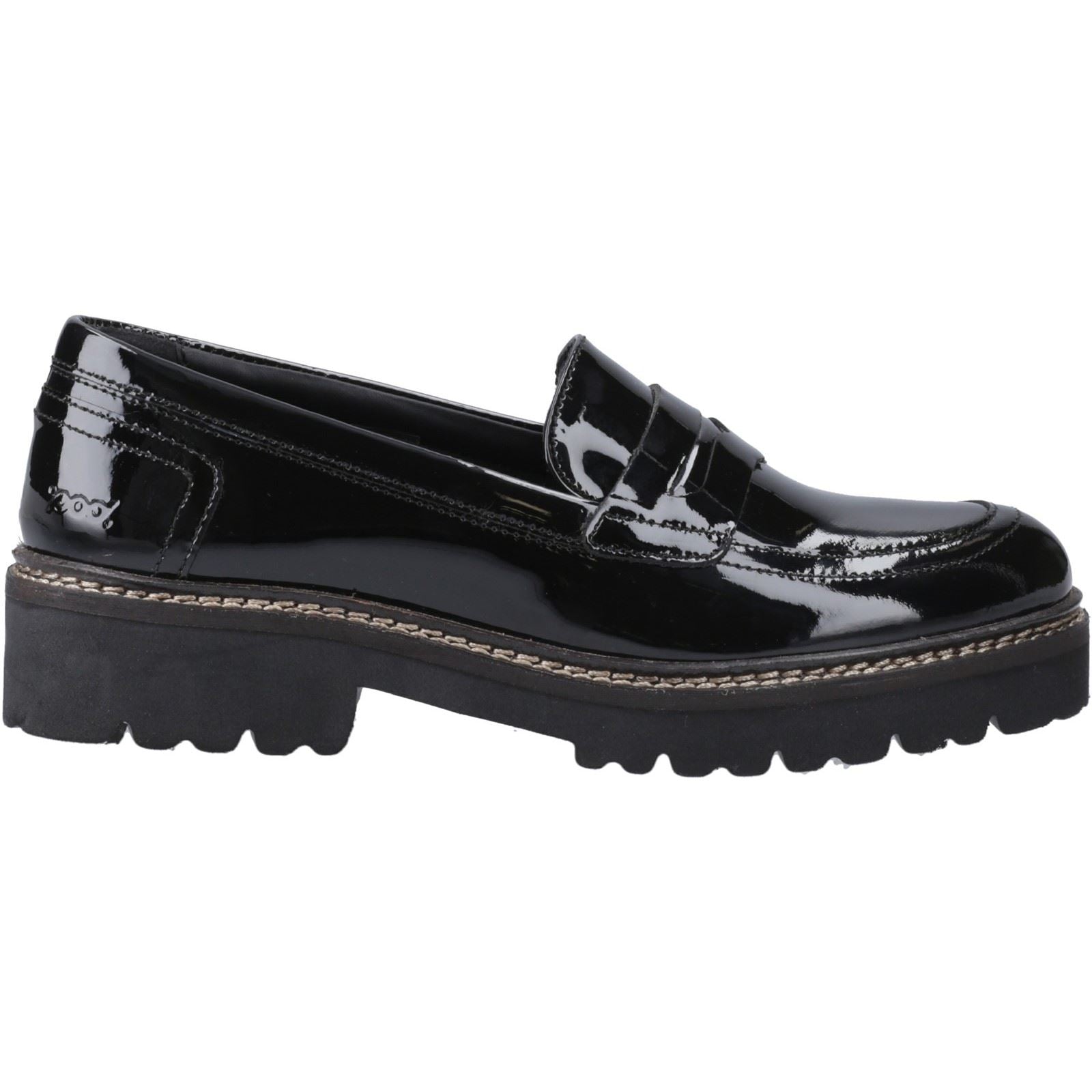 Pod Kenny Mocassins En Cuir Noirs En Vernis Pour Femmes