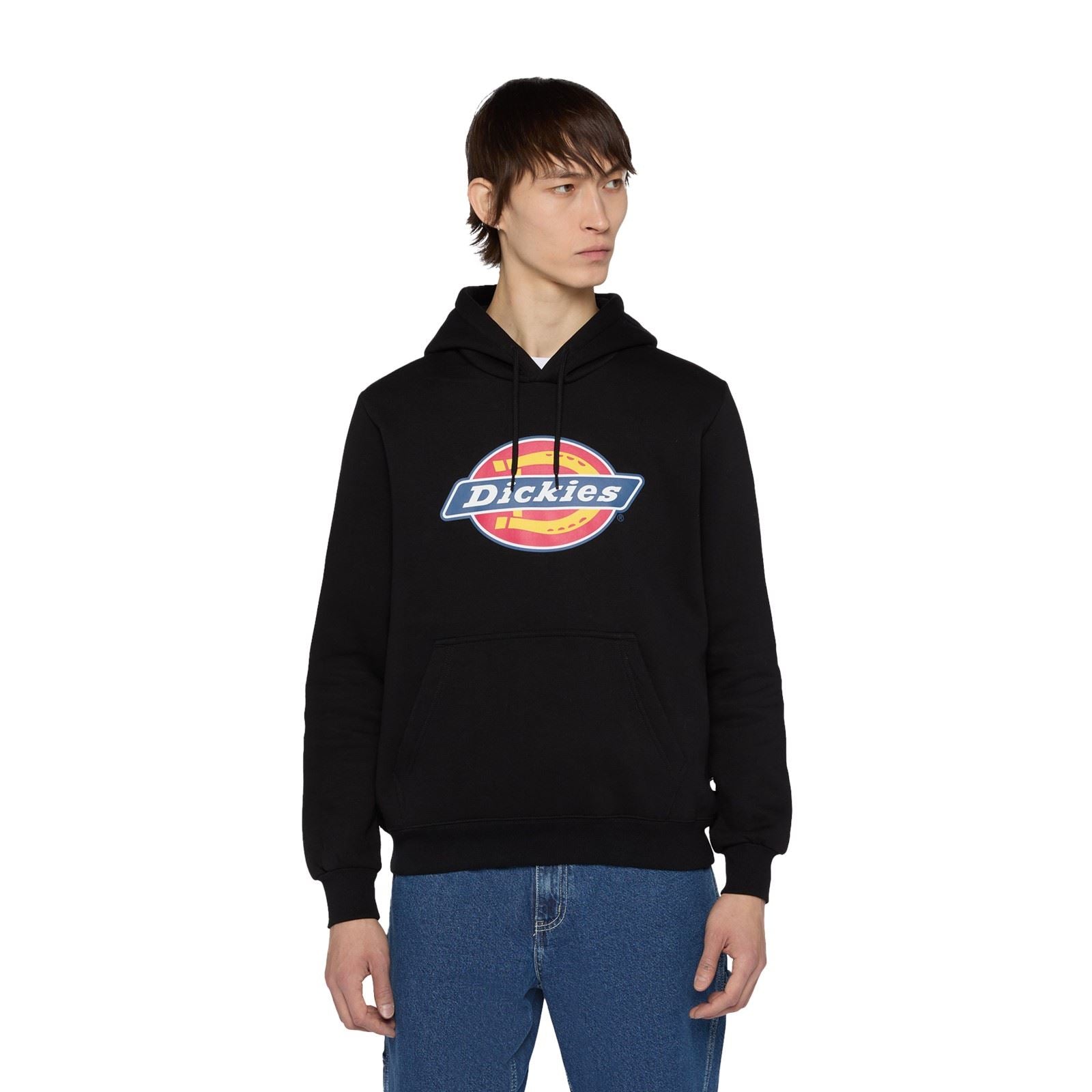 Dickies Icon Logo Sweat À Capuche Noir En Polyester Pour Adultes Unisexes