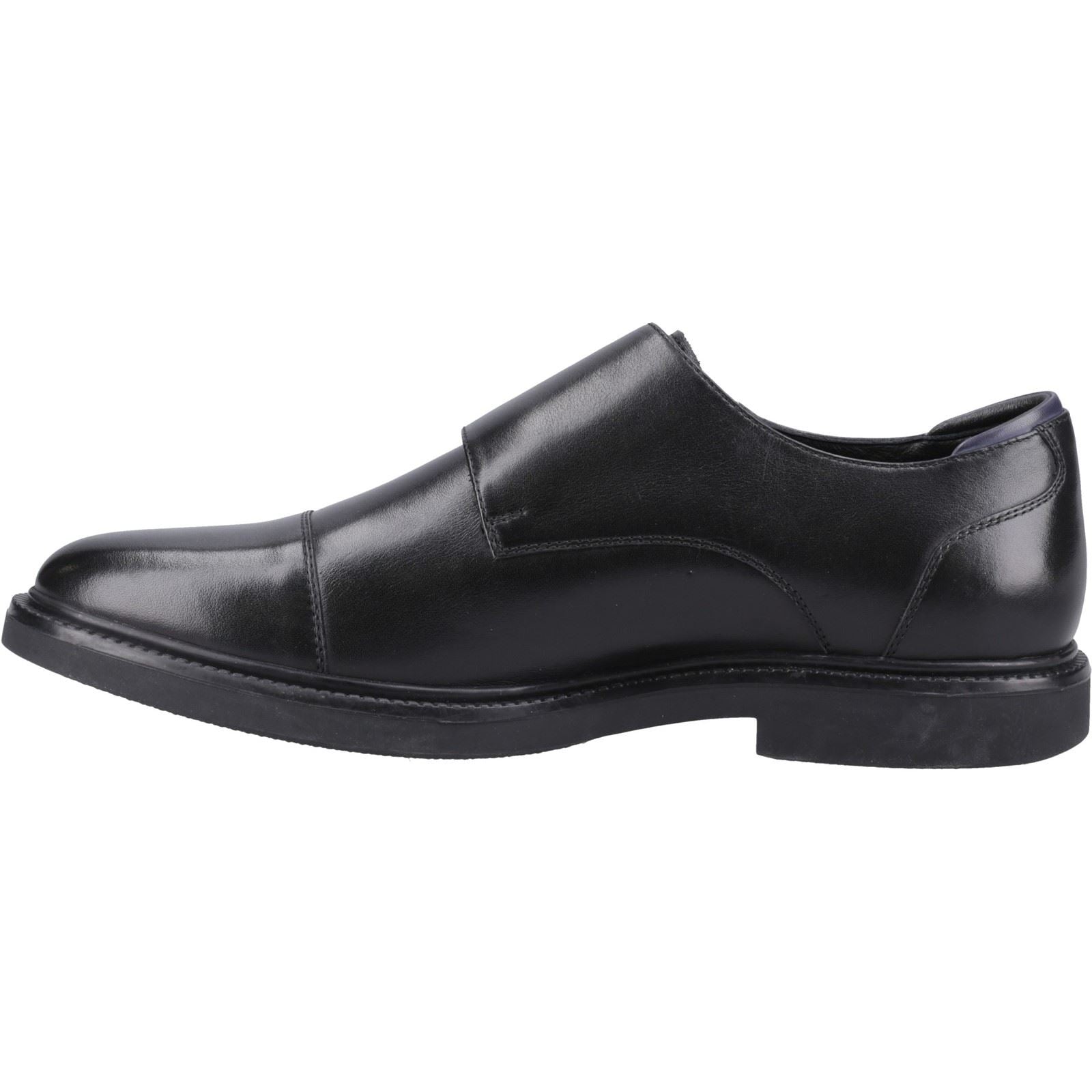 Hush Puppies Kane Chaussures Double Boucle Noires Pour Homme En Cuir