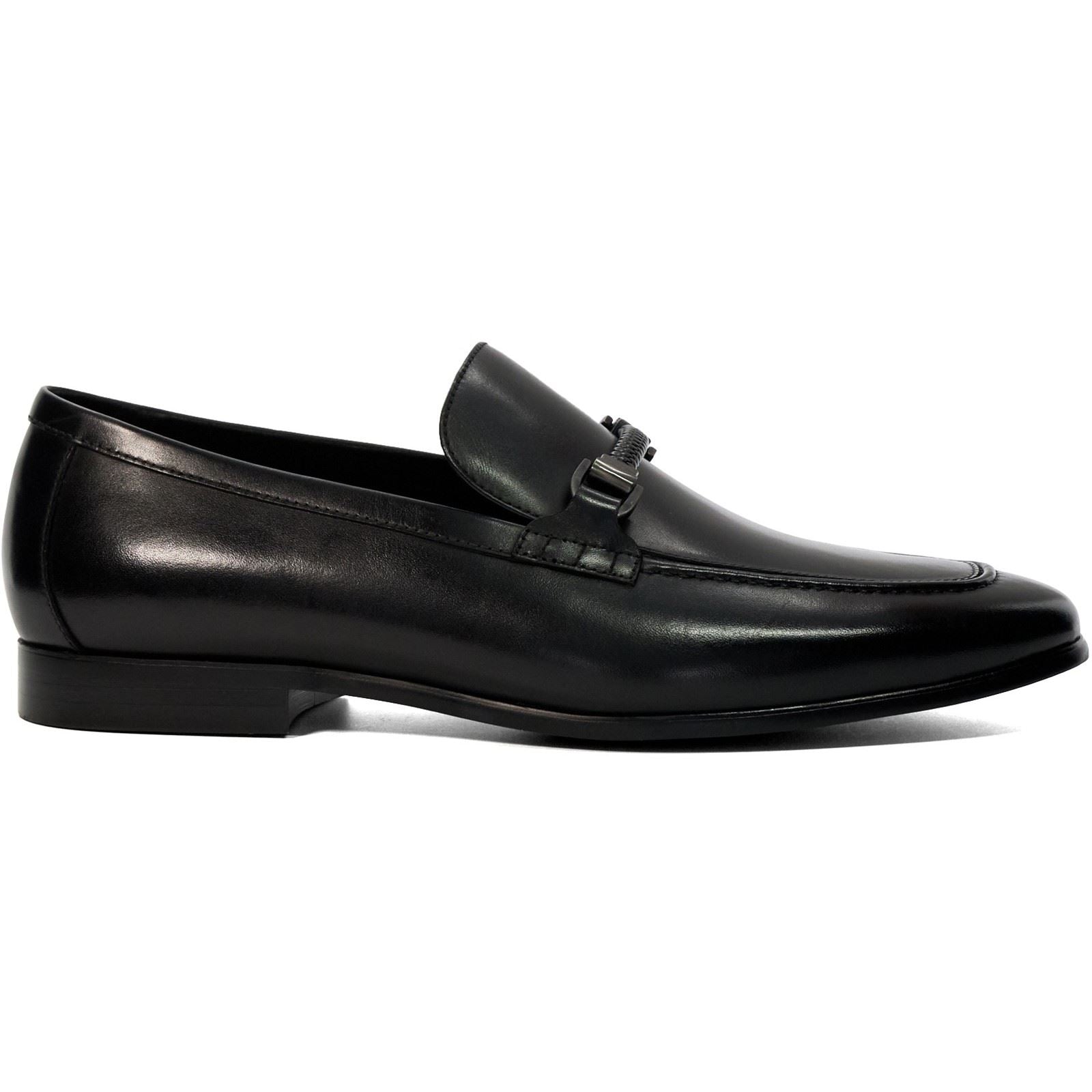 Dune Scilly Mocassins Noirs En Cuir Pour Hommes