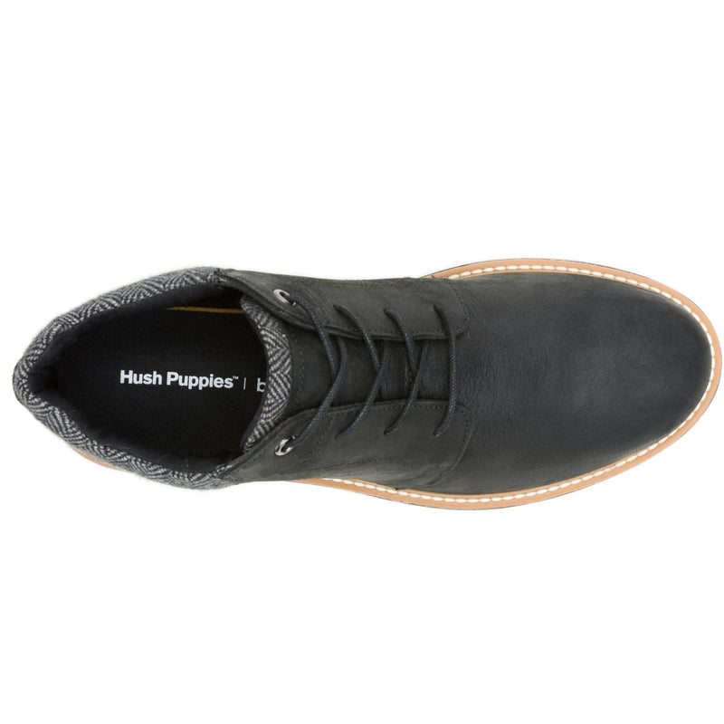 Hush Puppies Jenson Bottes Noires Pour Hommes En Cuir À La Cheville