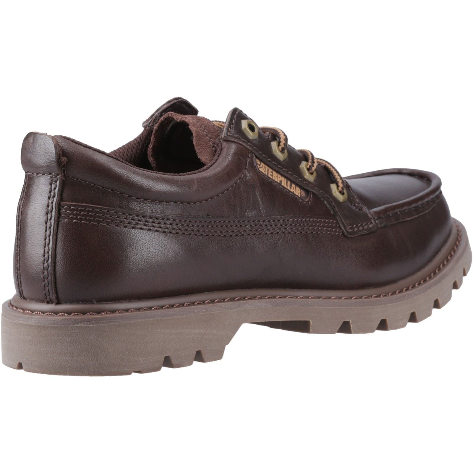 Caterpillar Colorado Moc Toe Low Chaussures En Cuir Pour Hommes À Lacets Marron Foncé