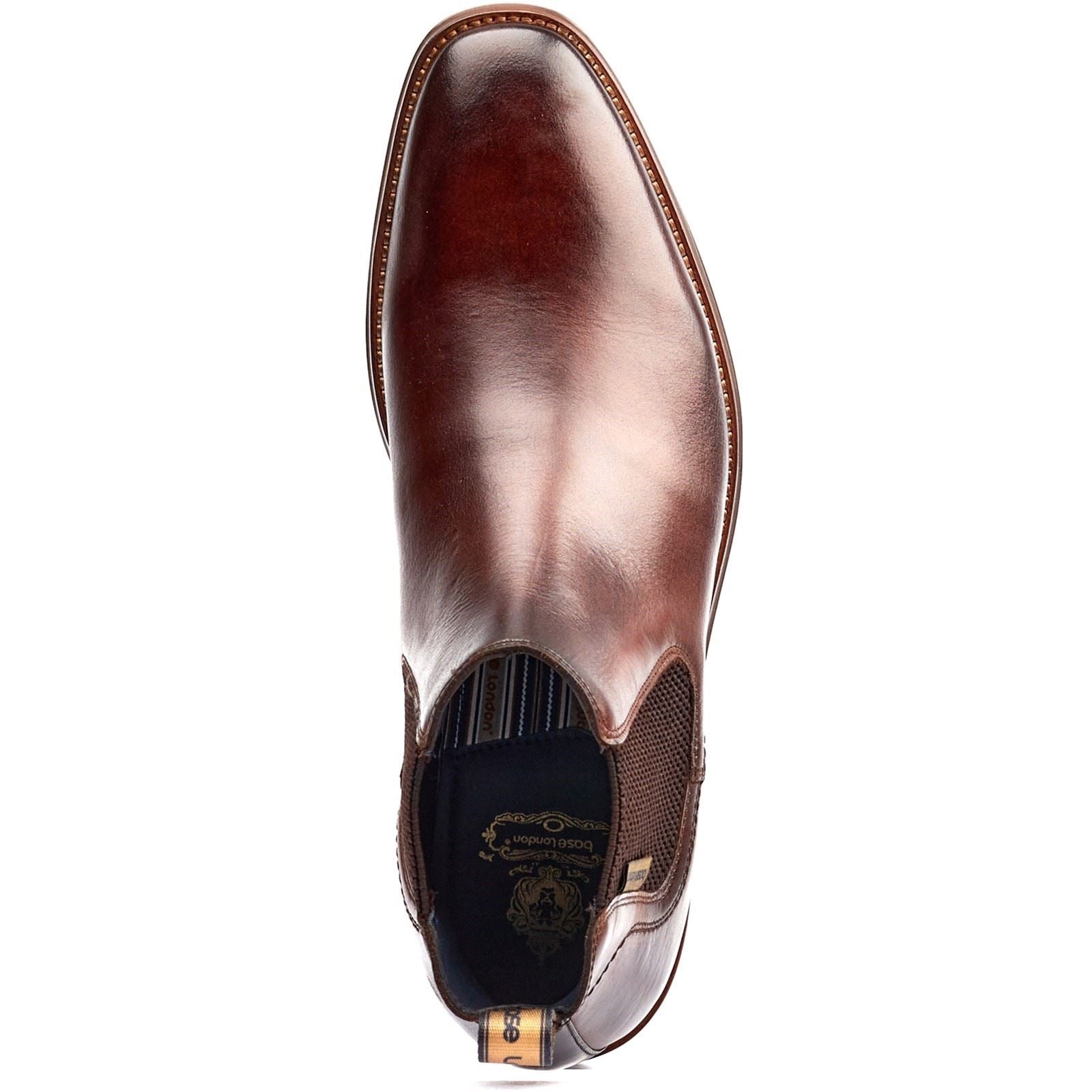 Base London Sikes Bottes En Cuir Marron Pour Homme