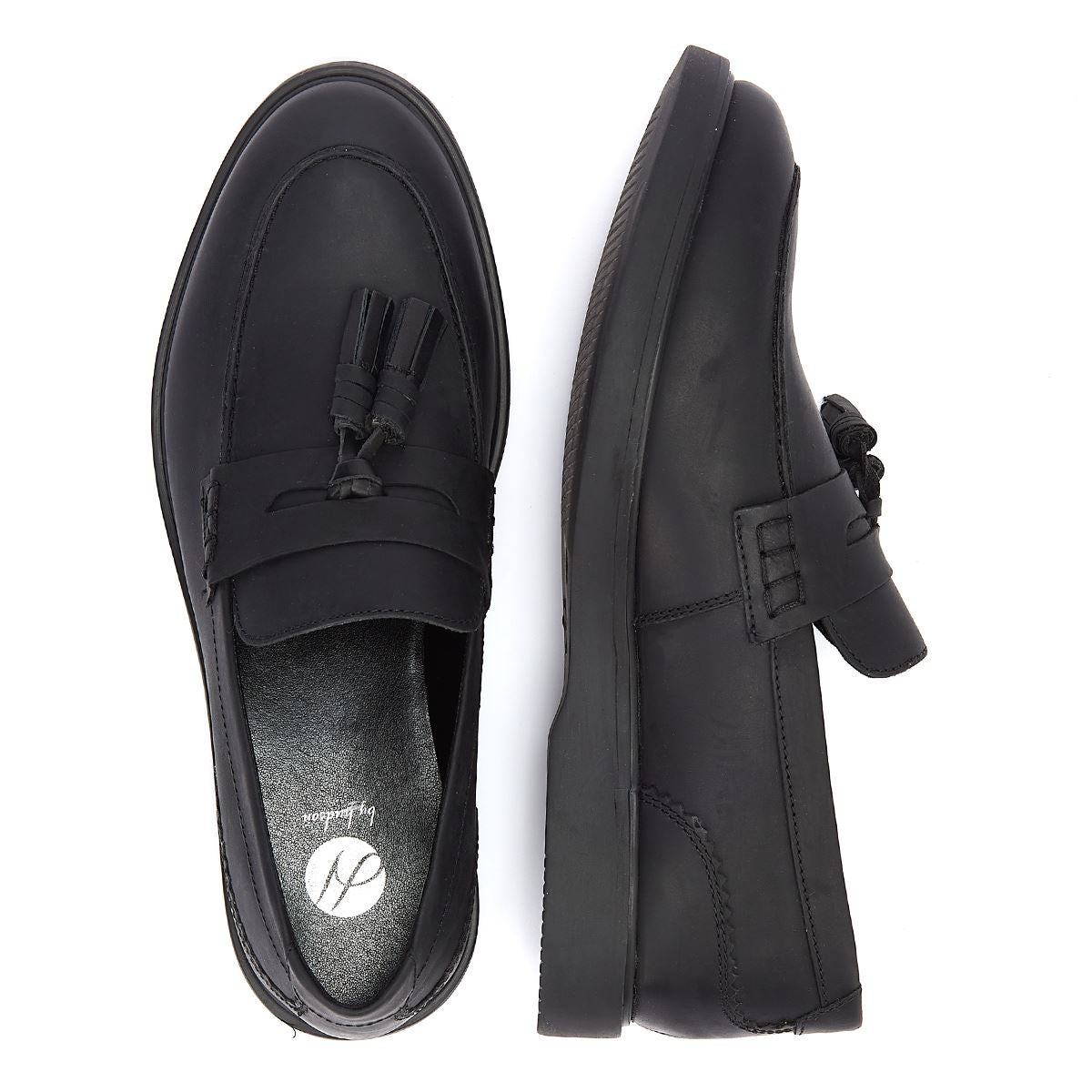 Hudson Mocassin Cato En Cuir Fou Pour Hommes Mocassins Noirs