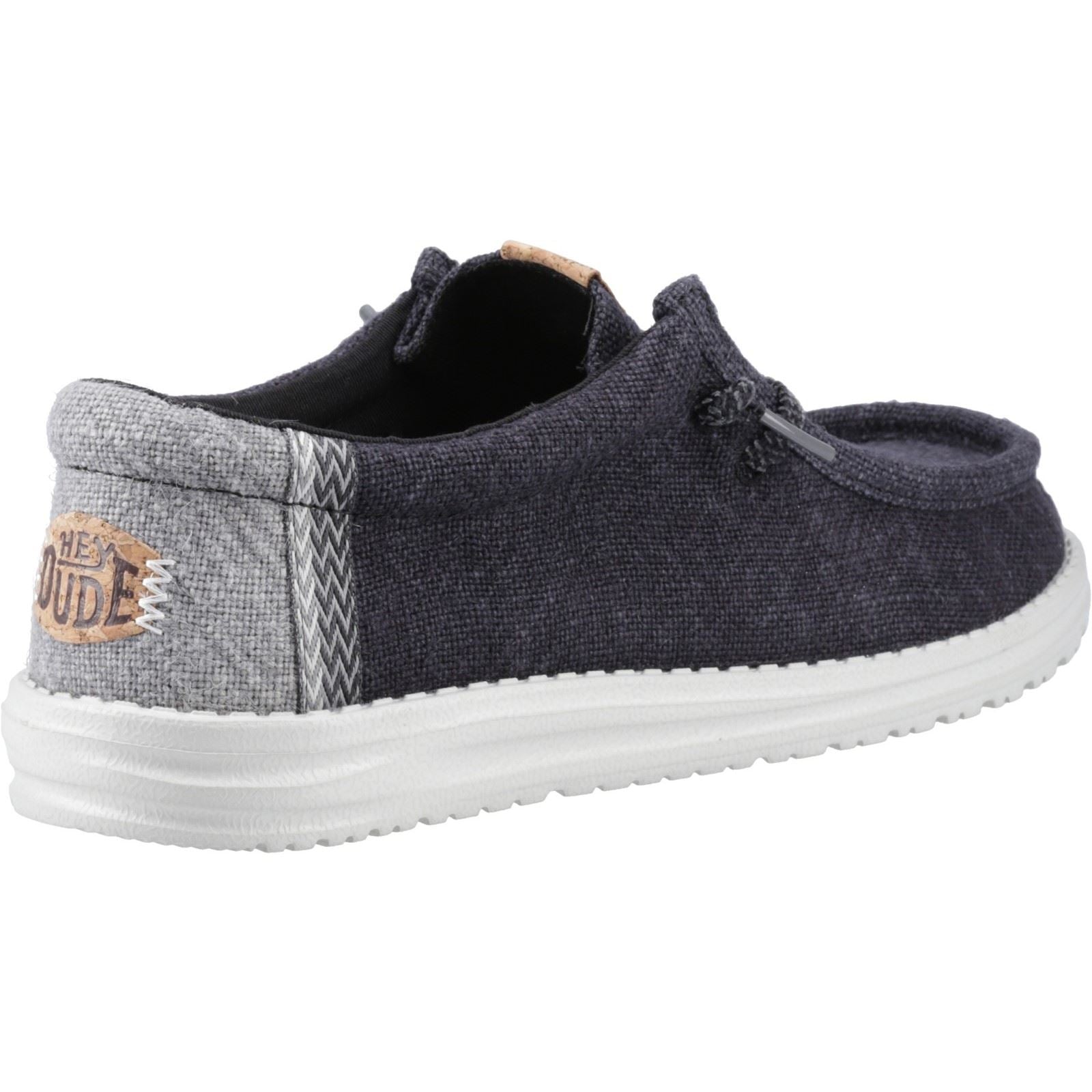 HEYDUDE Wally Jute Chaussures Mocassins En Jute Pour Hommes Noir/Granit Gris