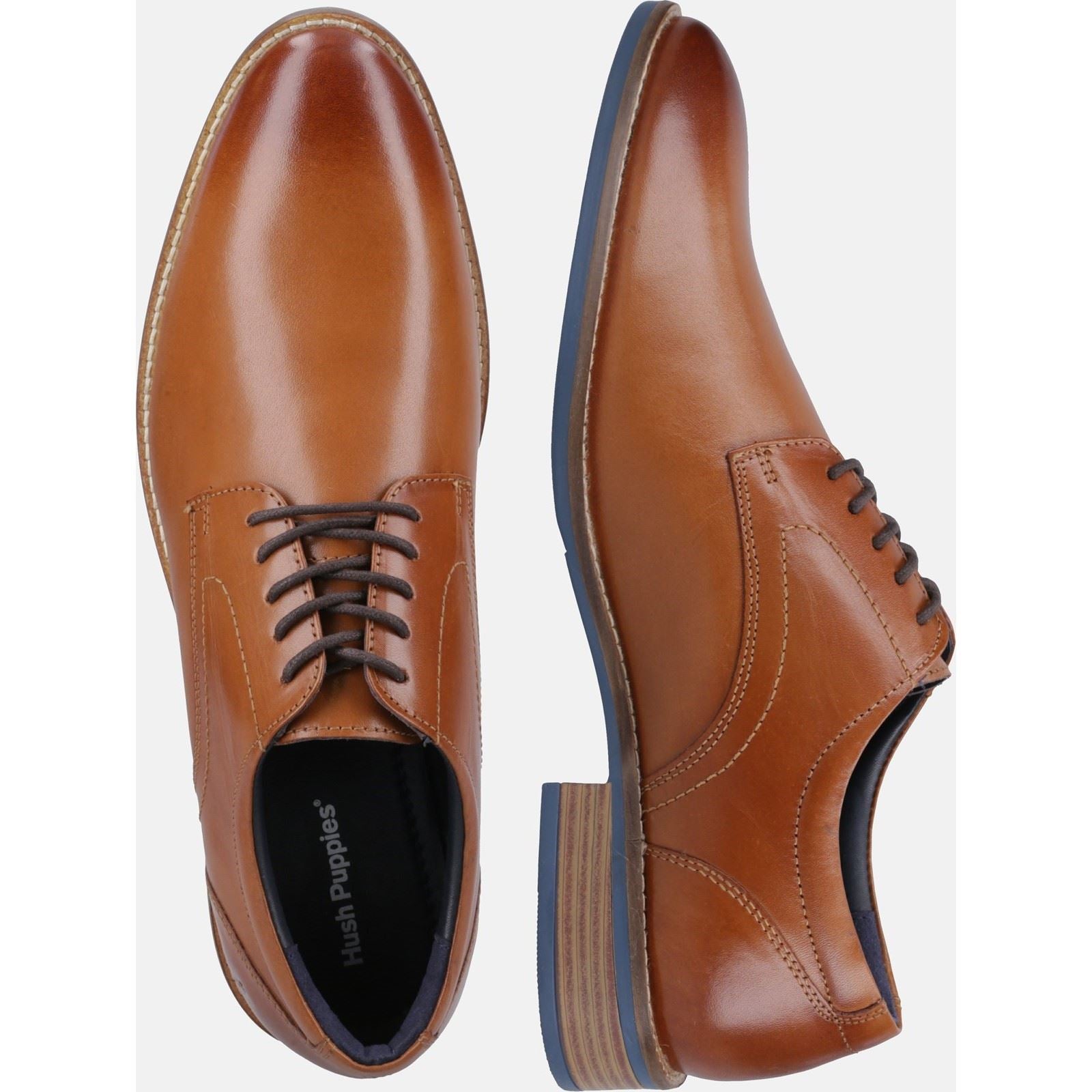 Hush Puppies Damien Lace Up Chaussures À Lacets En Cuir Pour Homme Couleur Fauve
