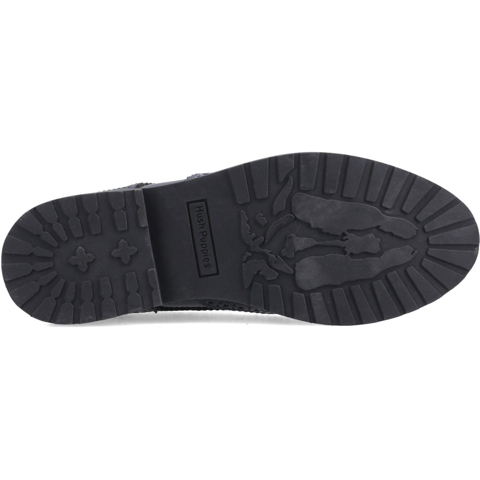 Hush Puppies Verity Hi-Shine Chaussures En Cuir Pour Femmes Brogues Navy