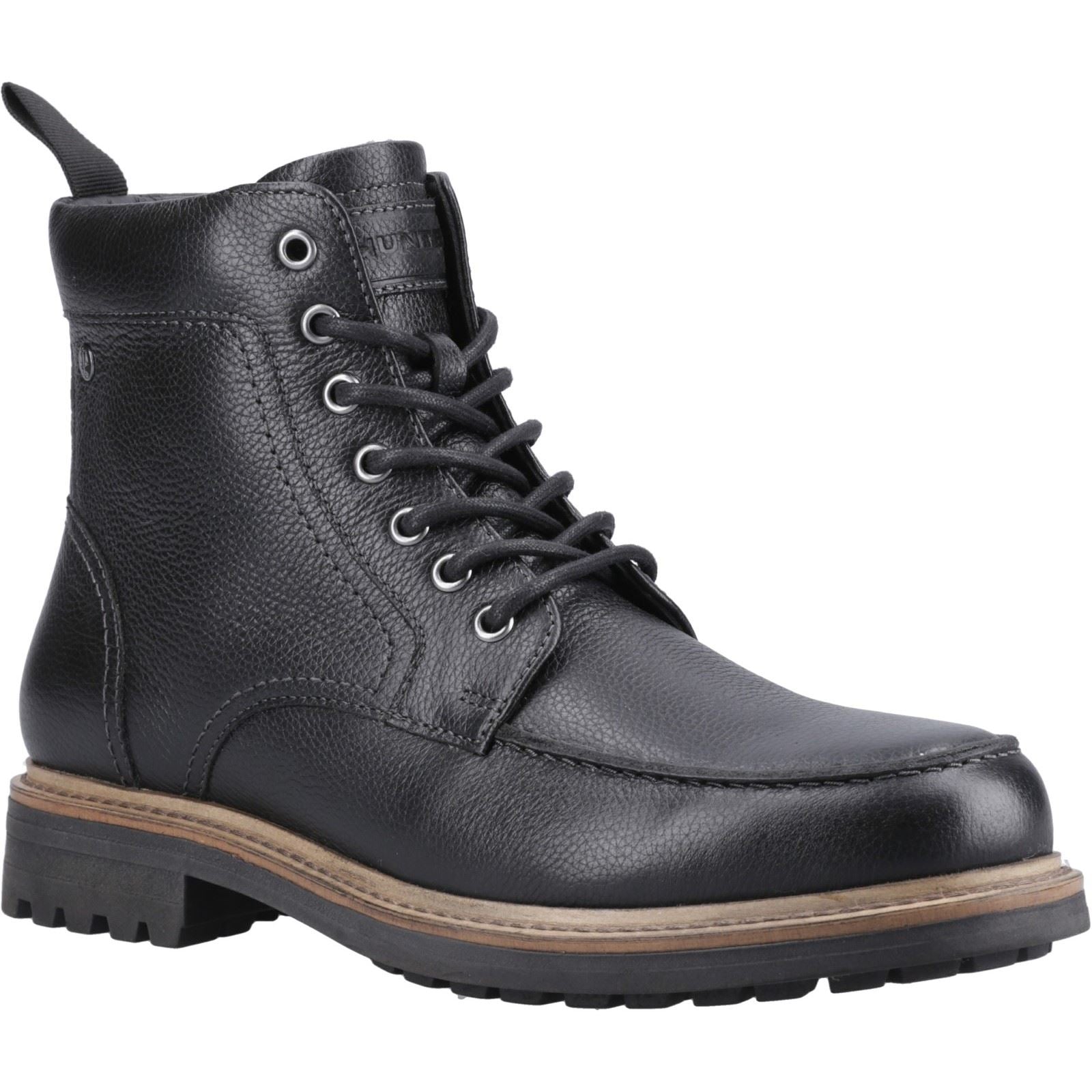 Hunter Shaws Ankle Boot Bottes Noires Pour Hommes En Cuir À La Cheville