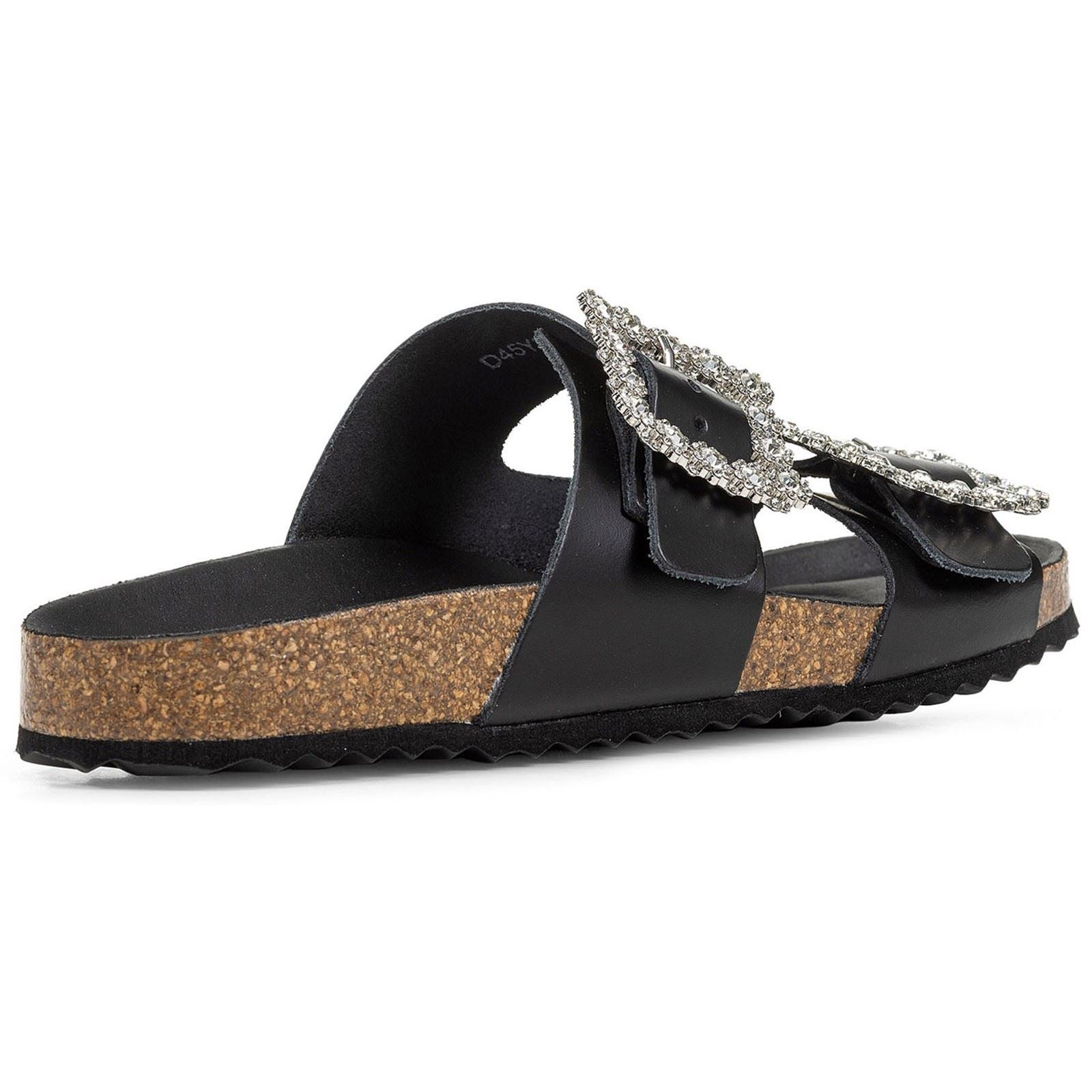 Geox D BRIONIA R Sandales Noires Pour Femmes En Cuir