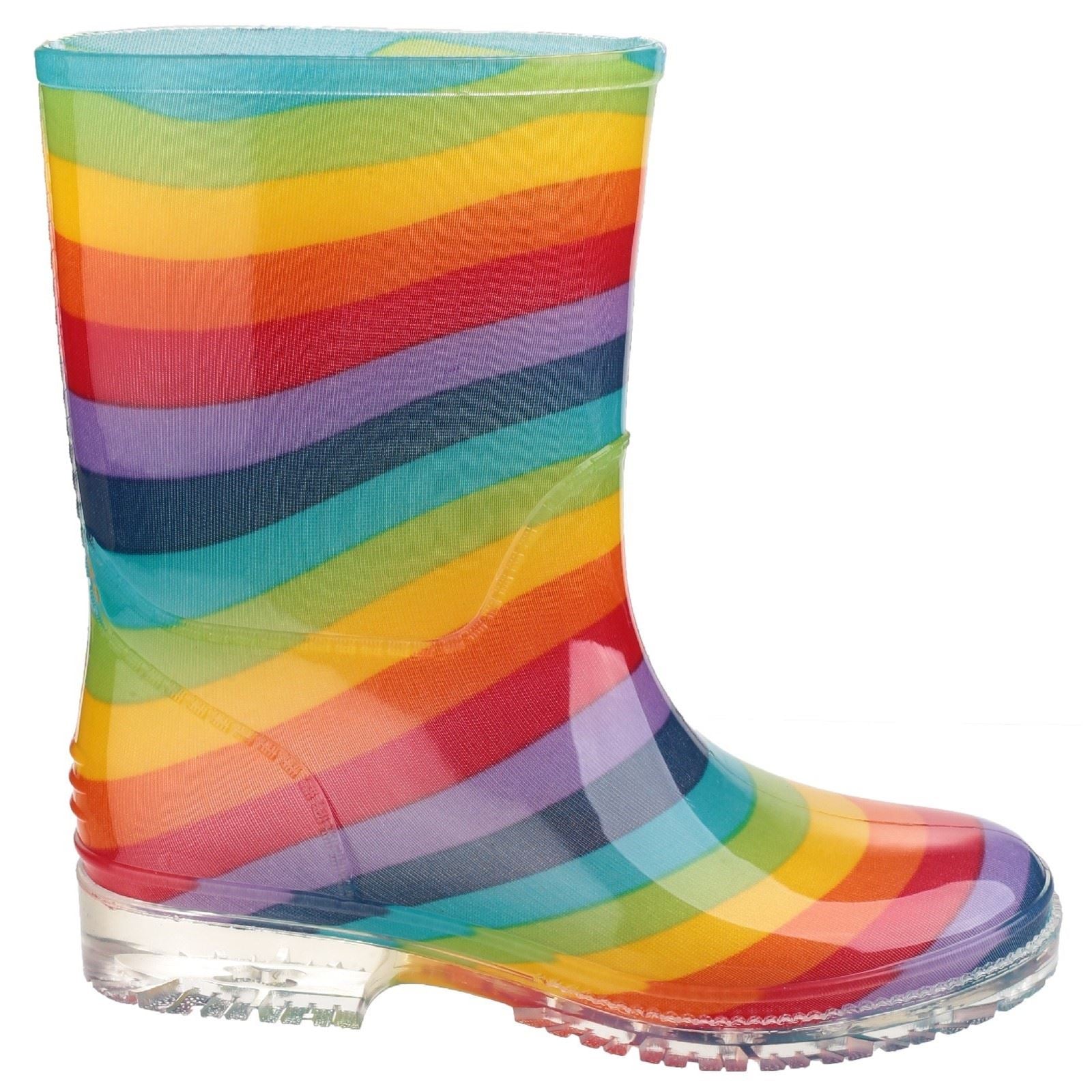 Cotswold PVC Jnr Bottes De Pluie Arc-en-ciel Pour Filles En Pvc