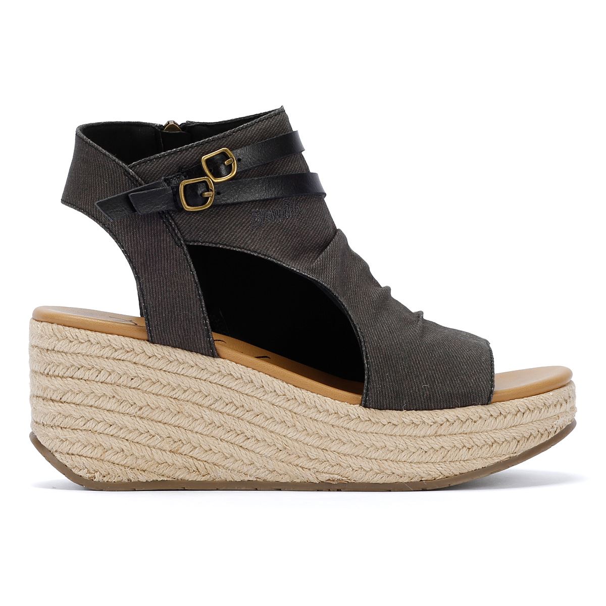 Blowfish Malibu Lacey Sandales En Denim Noir Pour Femmes