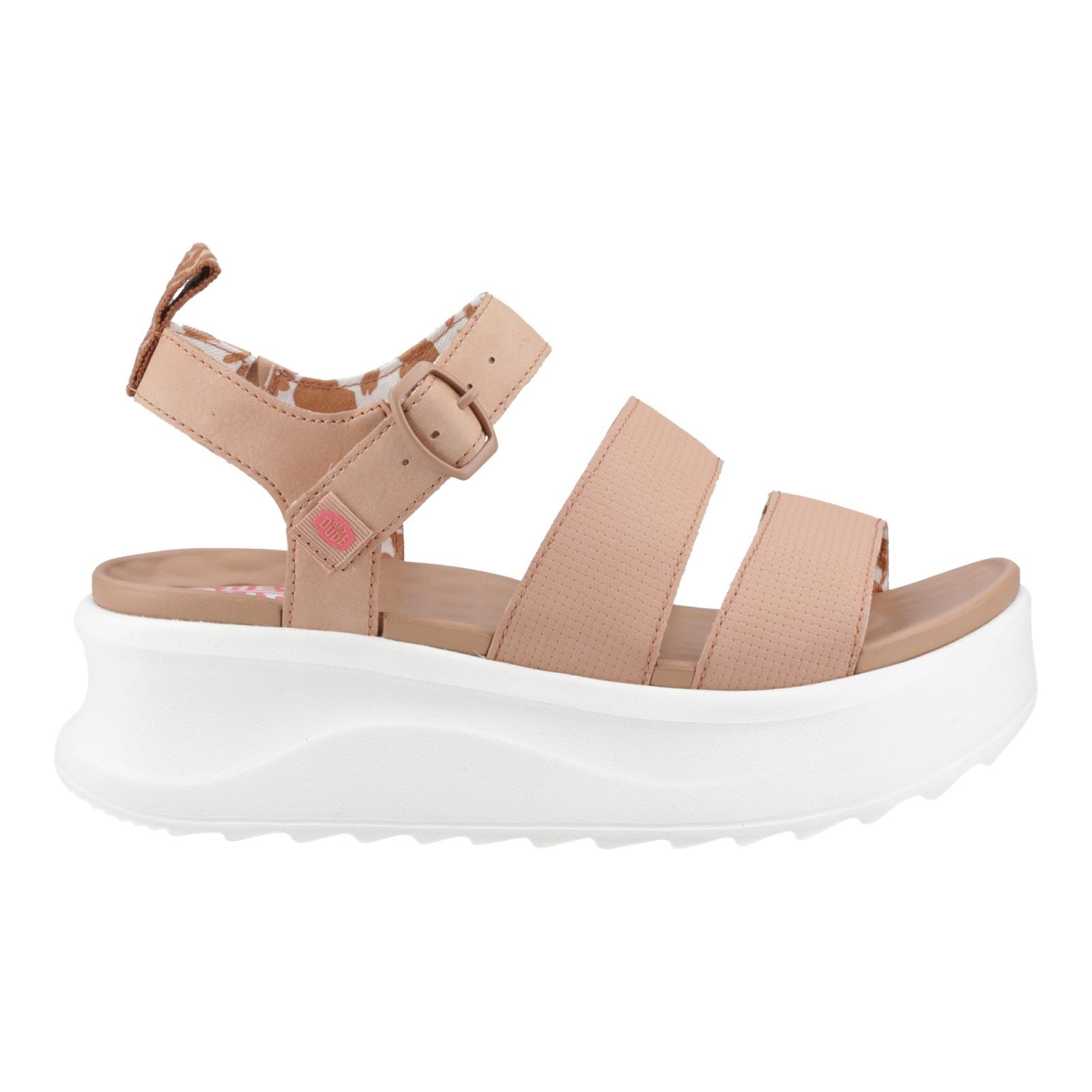HEYDUDE Delray Buckle Classic Sandales Pour Femmes En Polyester De Couleur Beige