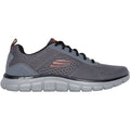 Skechers Track Leshur Chaussures De Sport En Polyester Pour Hommes Gris Charbon/Orange