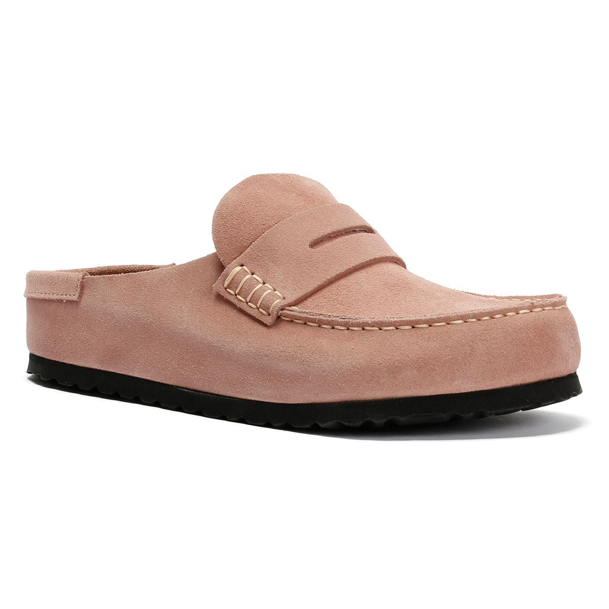 Birkenstock Naples Regular Sabots Roses En Suède Pour Femmes