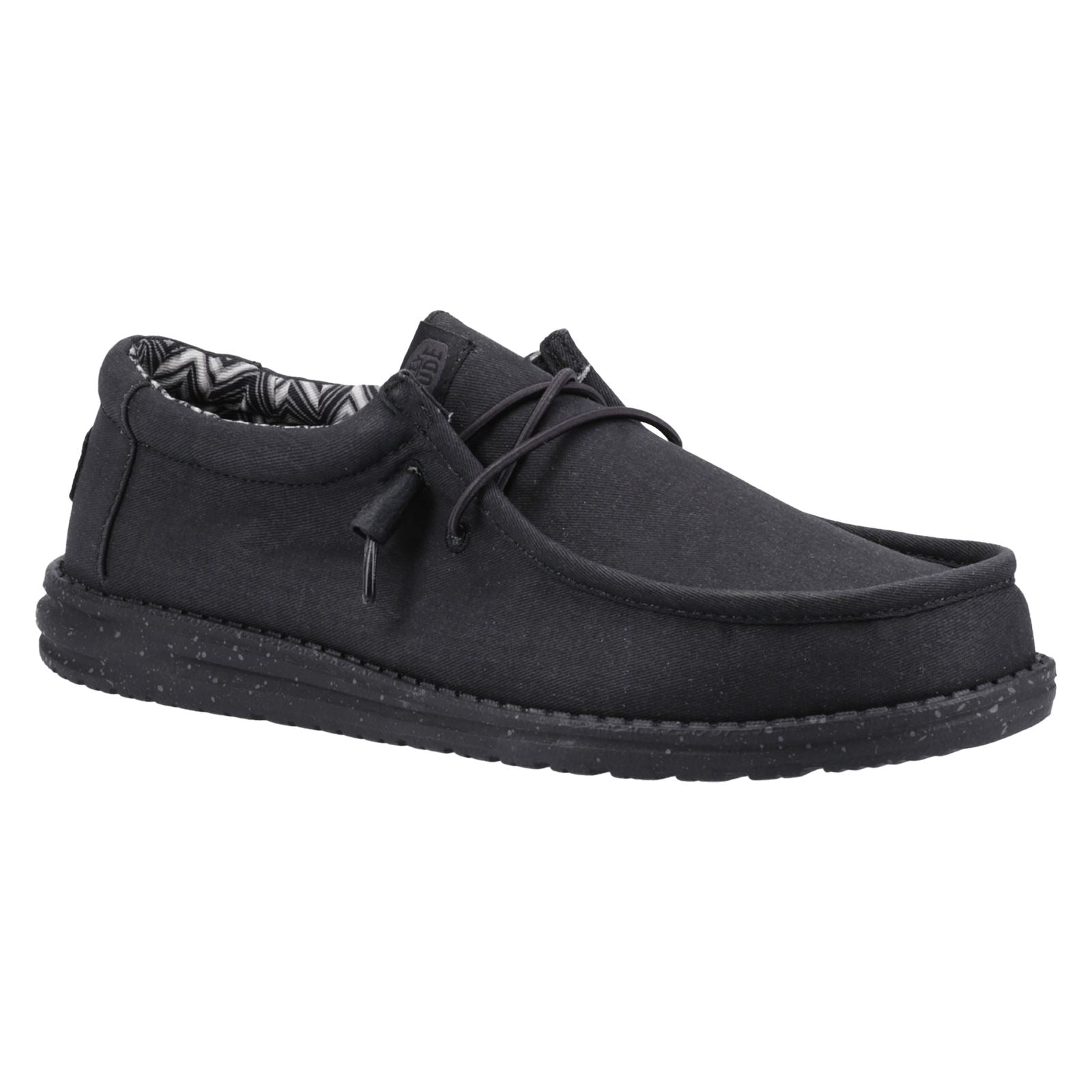HEYDUDE Wally Canvas Chaussures Bateau Noires Pour Hommes En 100% Coton
