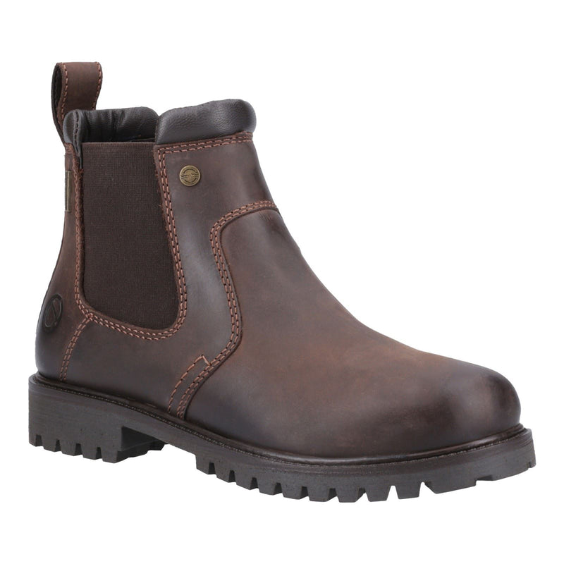 Cotswold Pamington Bottes Chelsea Plates Pour Femmes En Cuir Marron