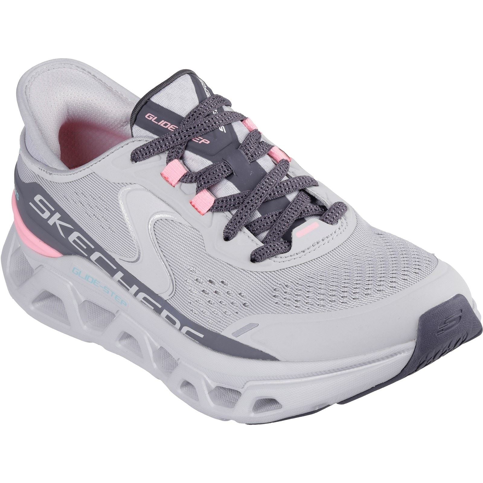 Skechers Glide-Step Altus Baskets Synthétiques Grises/Rose Pour Femmes