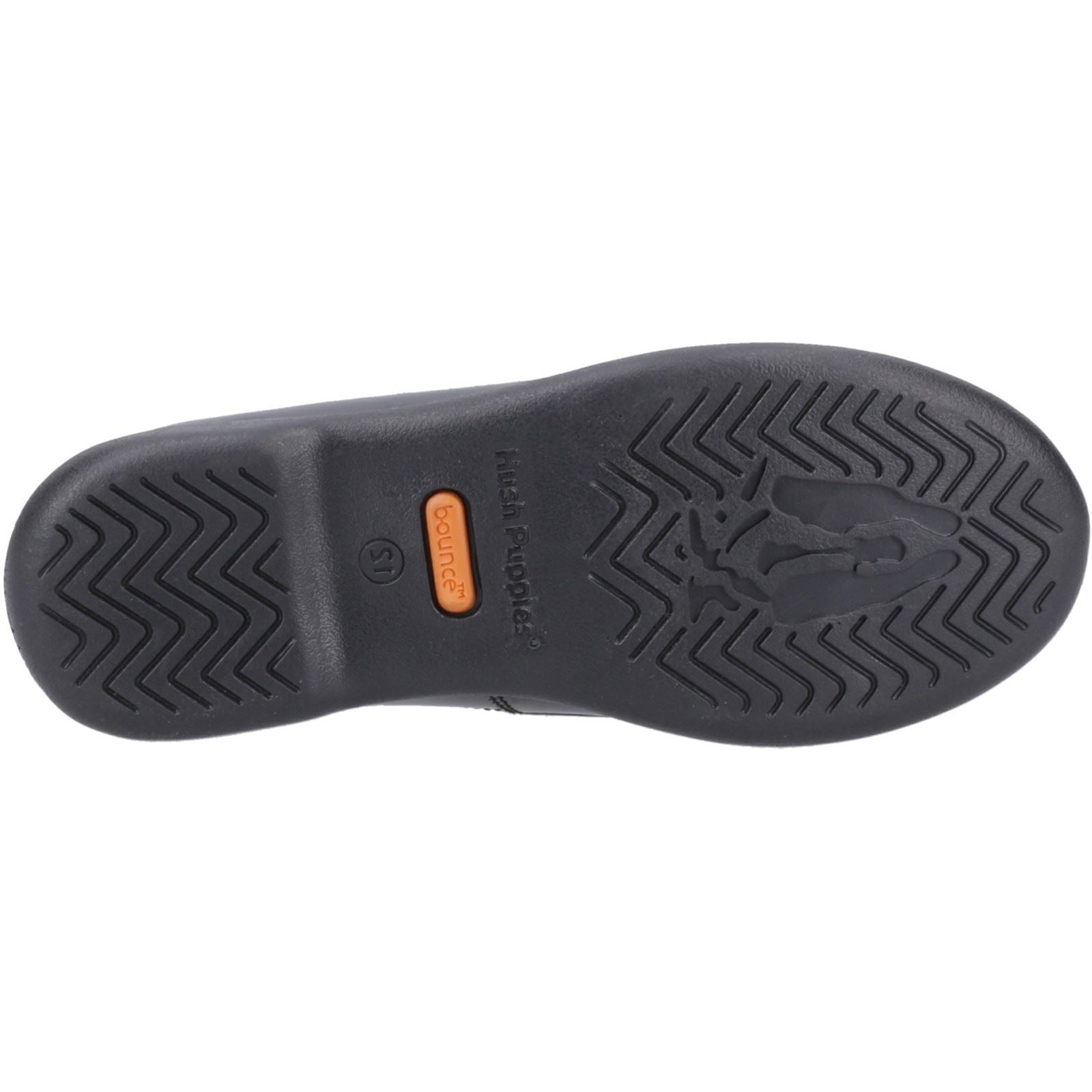 Hush Puppies Bethany Patent Junior Chaussures Noires Pour Filles En Cuir
